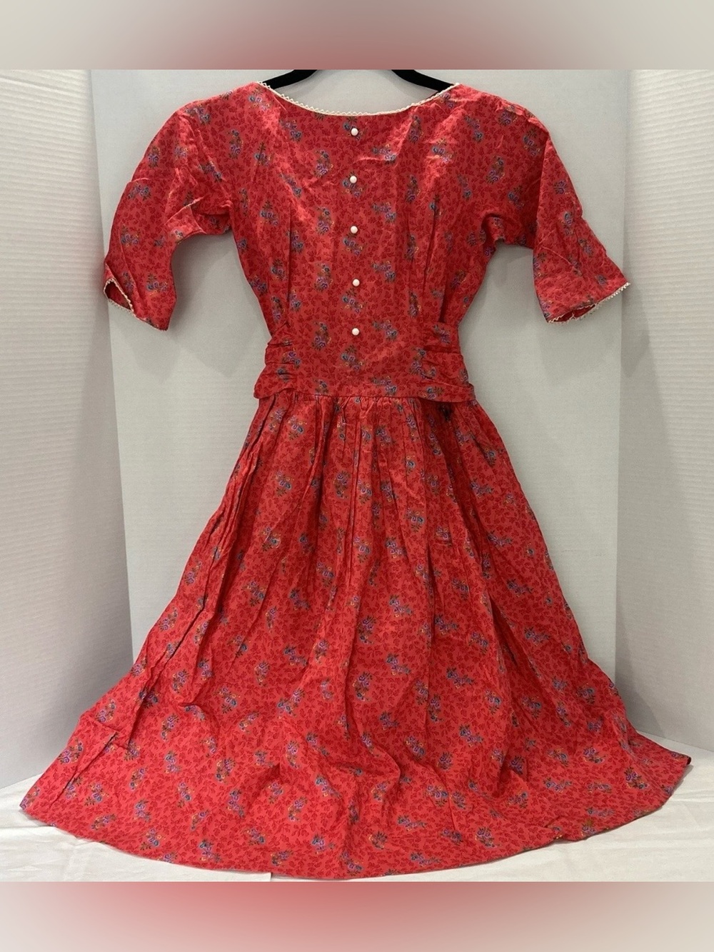 Vintage 1950’s Peggy Paige Woman’s Red Floral Dress Size 6